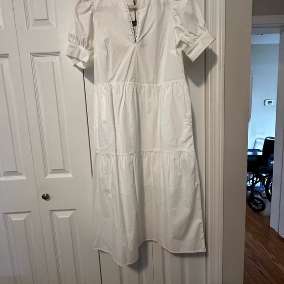 Tiered midi dress perfect coverup for linner!Love the eyelet detail around neck! - Picture 3 of 4